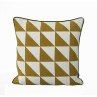 Large Geometry Pillow - Curry